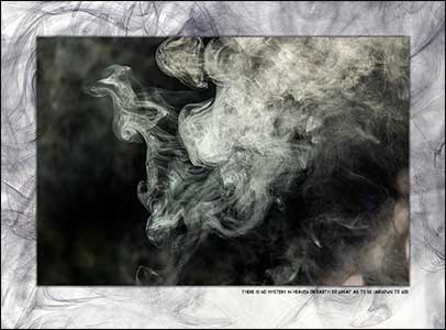 Abstract pattern of smoke rising.